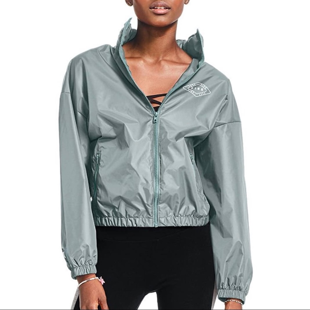 VS PINK Succulent Green Anorak Windbreaker Jacket